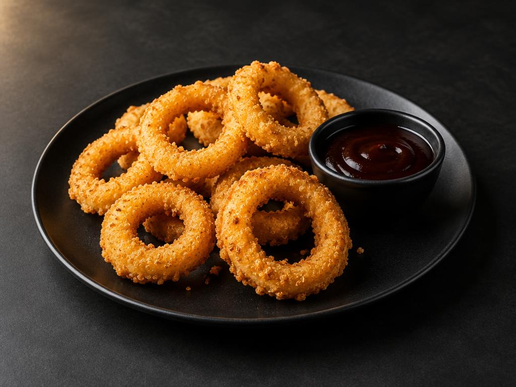 Onion Rings με BBQ Sauce